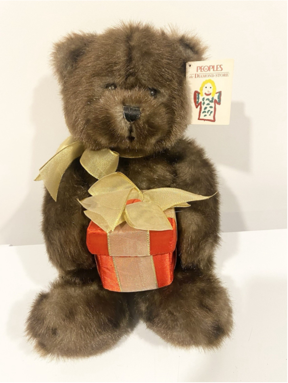 GUND Peoples Diamond Store Teddy Bear Plush Make A Wish Gift Box 12" Brown